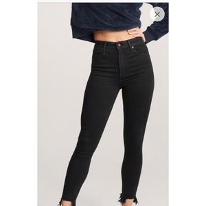 A&E high rise ankle jeans,blk wash,chewed hem,NWOT